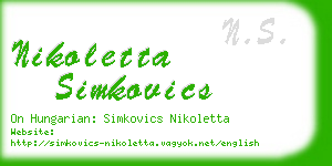 nikoletta simkovics business card